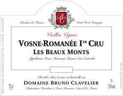 2018 Vosne-Romanée 1er Cru, Les Beaux Monts, Domaine Bruno Clavelier